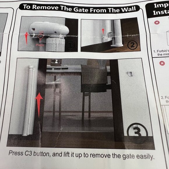 Retractable Gate Baby Pet Safety Gray SG021 55x33 Mesh Easy Install NIOB - Picture 7 of 11
